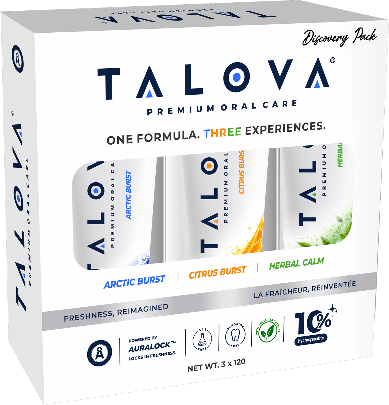 TALOVA Discovery Pack,  Arctic Burst, Citrus Burst and Herbal Calm together